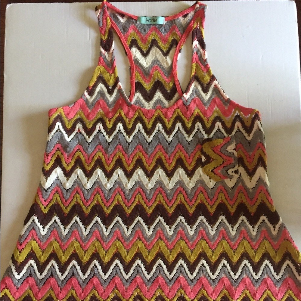 Lightweight crotchet chevron hi/low tank
